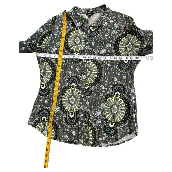 Talbots Mandala Bloom Button-Up Shirt Boho Statement Piece size 14 - Picture 8 of 8